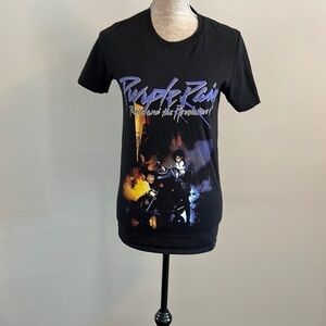 Purple Rain Prince and the Revolution black and purple official band tee shirt